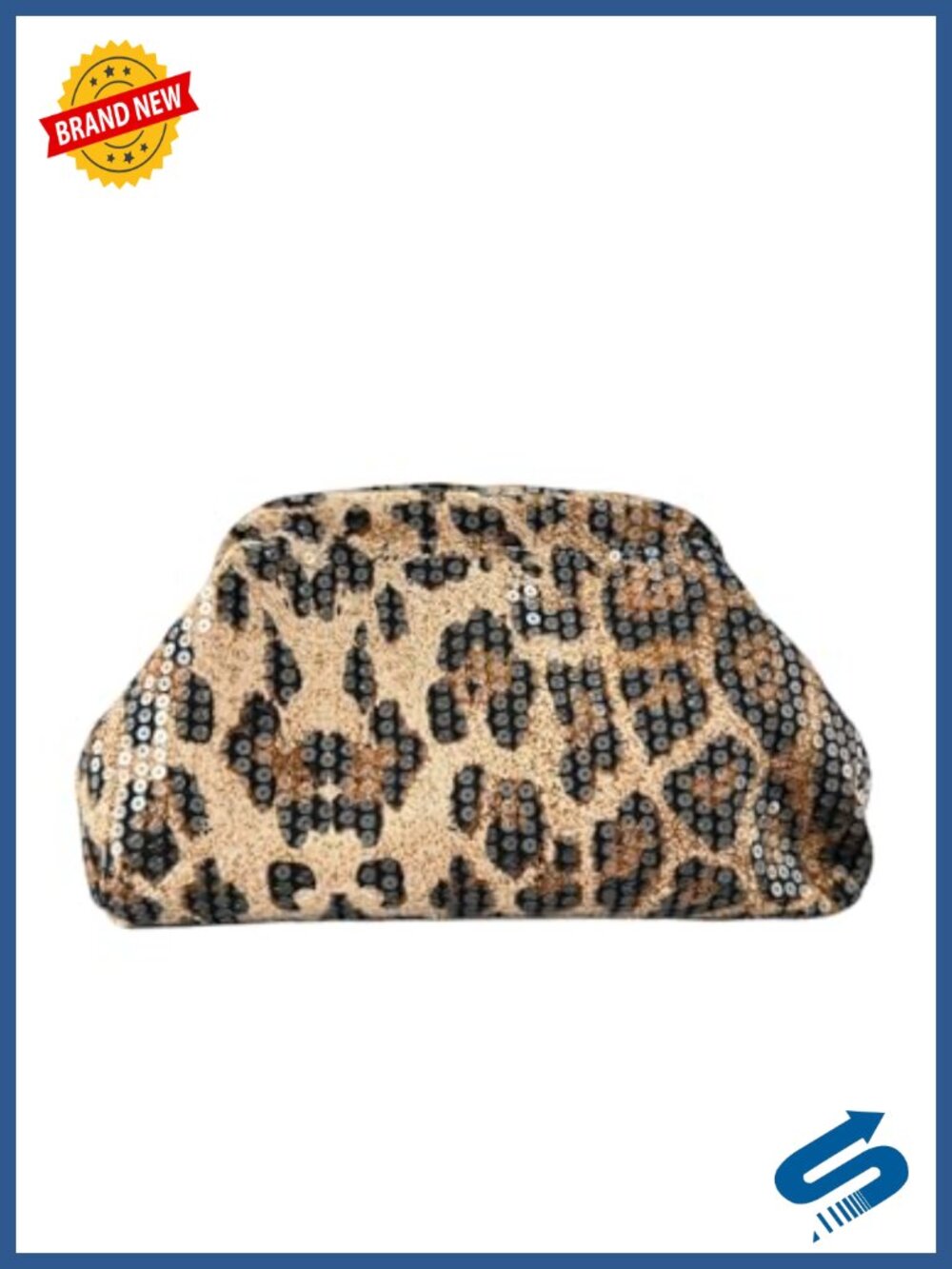 Verdusa Sequin Leopard Clutch Evening Bag Y2K Ruched Party Purse